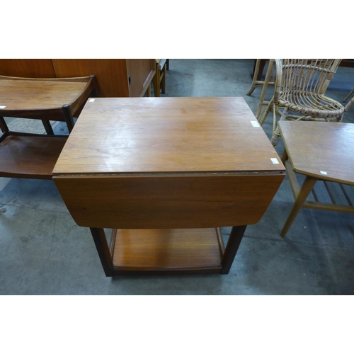 41 - A teak drop-leaf cocktail trolley