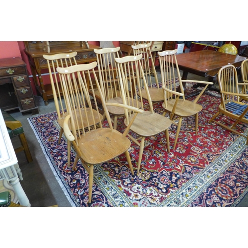 48 - A set of six Ercol Blonde elm and beech Goldsmith chairs