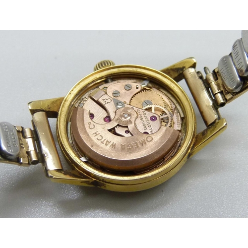 1001 - A lady's Omega Ladymatic wristwatch, lacking case back