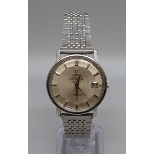 1003 - An Omega Constellation automatic chronometer wristwatch, with pie-pan dial, (not Omega bracelet)