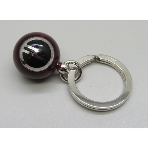 1013 - A Dunhill silver key ring, boxed