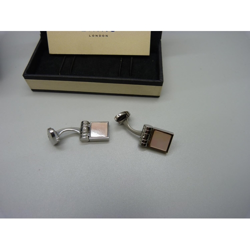 1014 - A pair of Links of London special edition two sided cufflinks, one other pair of cufflinks and a bro... 