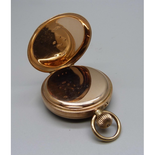 1085 - A Russells Ltd., Liverpool 9ct gold cased pocket watch, Birmingham 1923, gross weight 79.5g