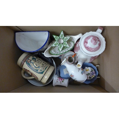 1109 - A collection of assorted china including Derby Posies and Wedgwood Jasperware **PLEASE NOTE THIS LOT... 