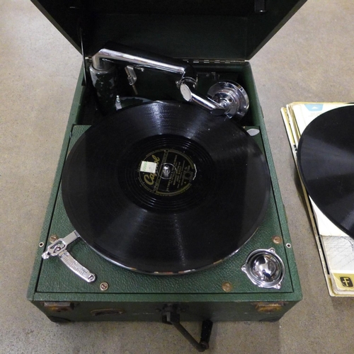 1131 - A Columbia record player and a selection of records **PLEASE NOTE THIS LOT IS NOT ELIGIBLE FOR POSTI... 