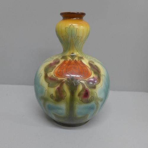 603 - A Royal Bonn Art Nouveau tube lined vase, 22.5cm