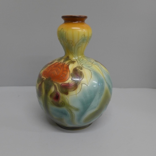 603 - A Royal Bonn Art Nouveau tube lined vase, 22.5cm