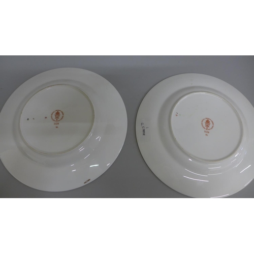 604 - Two Royal Crown Derby 1128 pattern plates, 21.5cm, seconds