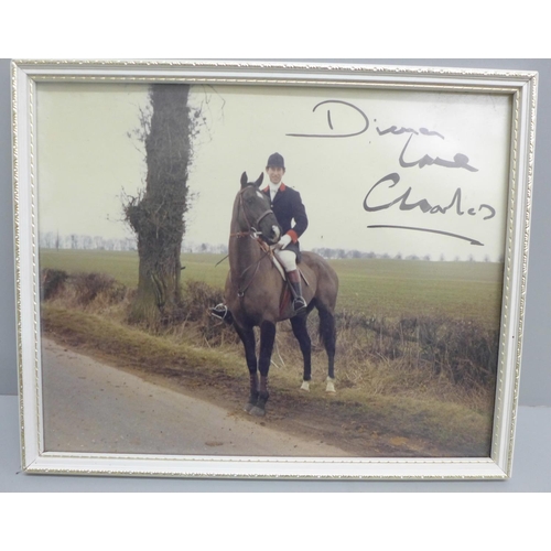 605 - A photograph taken in the 1980's of the then Prince of Wales, taken in the Vale of Belvoir riding wi... 