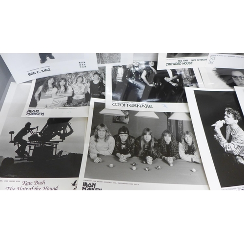 611 - EMI and other original record promotional photographs including Iron Maiden, Kate Bush, Whitesnake, ... 