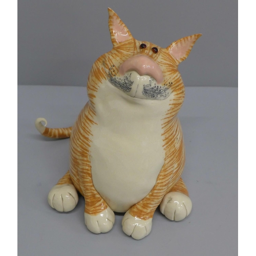 612 - A 'Strange' cat figure, 'Fat Fred', 18cm