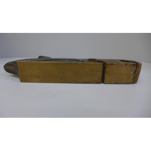 652 - A bronze woodworking plane