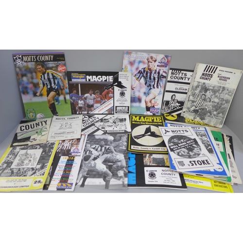 663 - Football memorabilia; thirty different format Notts County home programmes, 1960's onwards