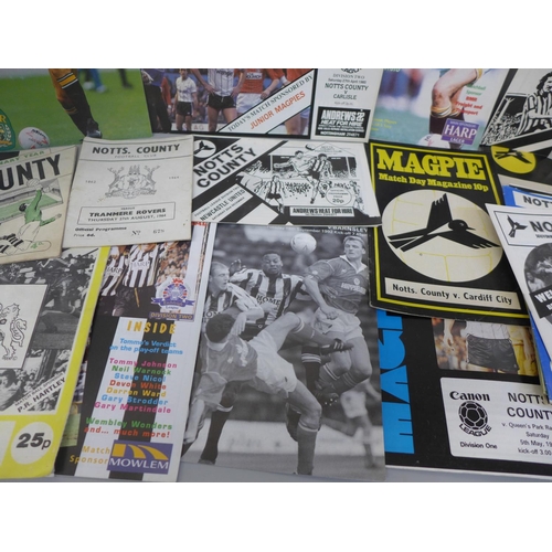 663 - Football memorabilia; thirty different format Notts County home programmes, 1960's onwards