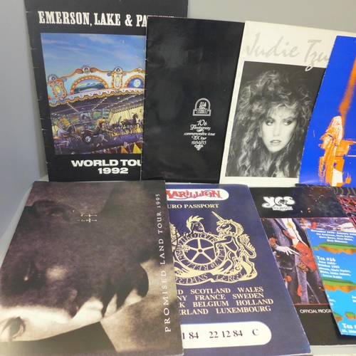 665 - A collection of prog rock tour brochures and posters, ELP, Yes, Rick Wakeman, Marillion