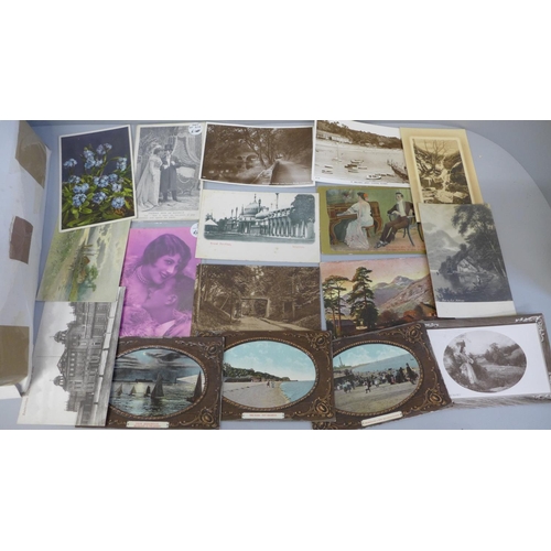 709 - Postcards; a box of postcards, mainly vintage and some modern