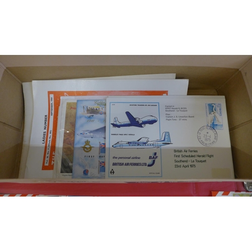 714 - Stamps; flight covers in album and loose, including first flights