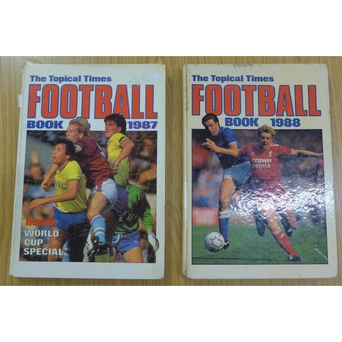 717 - Two Topical Times football books, signed, including Molby, Hodge, Birtles, Hazard, Roeder, Devonshir... 