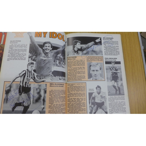 717 - Two Topical Times football books, signed, including Molby, Hodge, Birtles, Hazard, Roeder, Devonshir... 