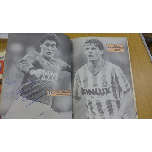 717 - Two Topical Times football books, signed, including Molby, Hodge, Birtles, Hazard, Roeder, Devonshir... 