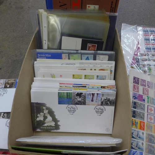 731 - Stamps; a box of GB presentation packs, year packs, coves, etc.