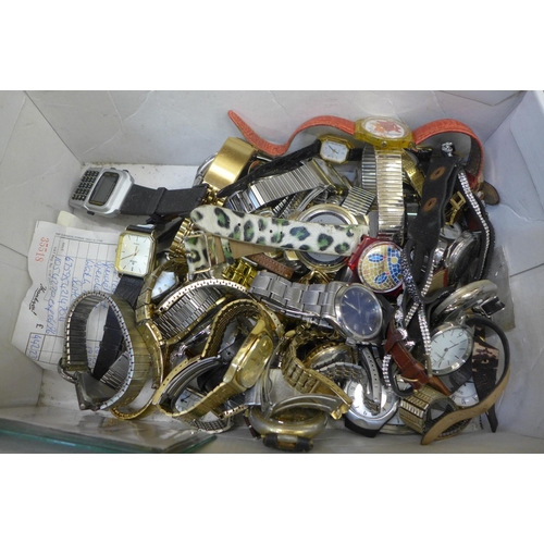 737 - A collection of wristwatches including three Swatch, boxed lady's Longines, Citizen, Seiko, Timax, S... 