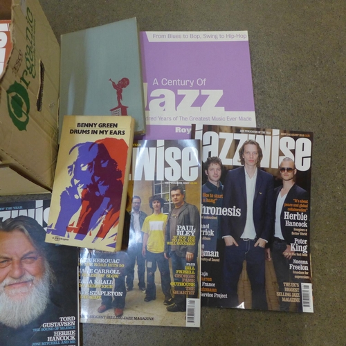 752 - A box of jazz books and Jazzwise magazines