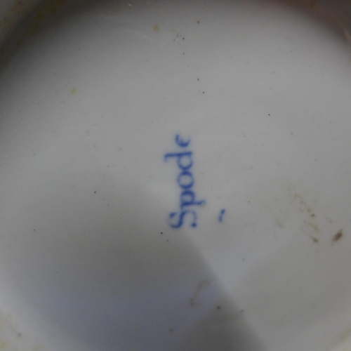 787 - A box of blue and white china including Spode slop bowl, Wedgwood fruit bowl, Willow pattern vegetab... 