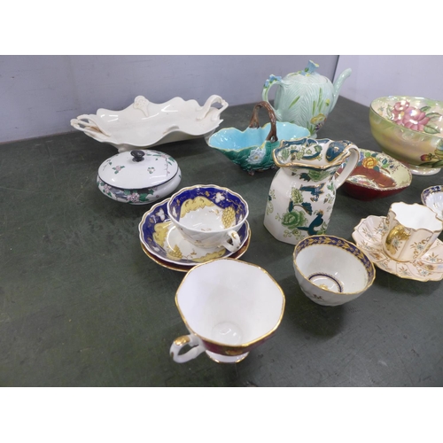 790 - A Flight Worcester Wrythen fluted trio c1790, saucer restored, a Coalport shaped demitasse coffee cu... 