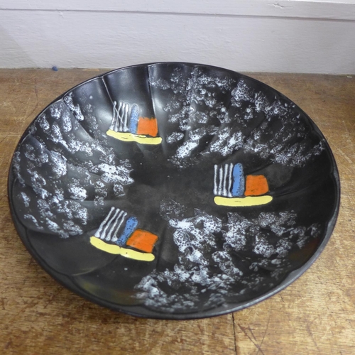 799 - A West German mid Century shallow bowl, 26cm