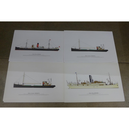 811 - Eleven 1970s First Impression prints of liners and merchant vessels