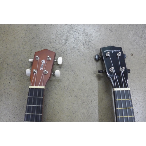 817 - Two ukeleles, Martin Smith and Stagg