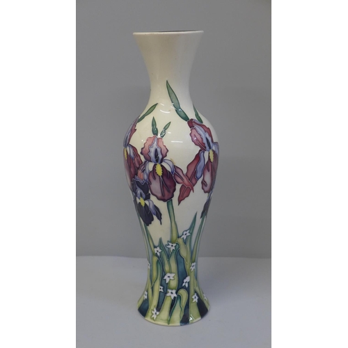 827 - A Moorcroft Iris vase dated 2004, 31cm