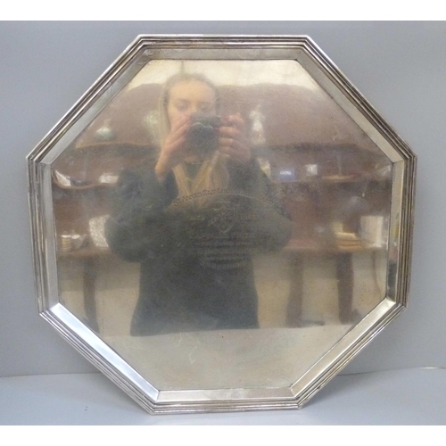 842 - An octagonal silver tray on four feet with inscription St. Annes Old Links Golf Club, 1932-1933, Cap... 