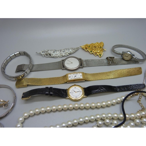 855 - Costume jewellery and wristwatches