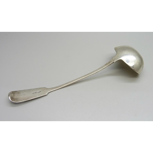 877 - A provincial Scottish silver toddy ladle, marked WJ ABD, 29g