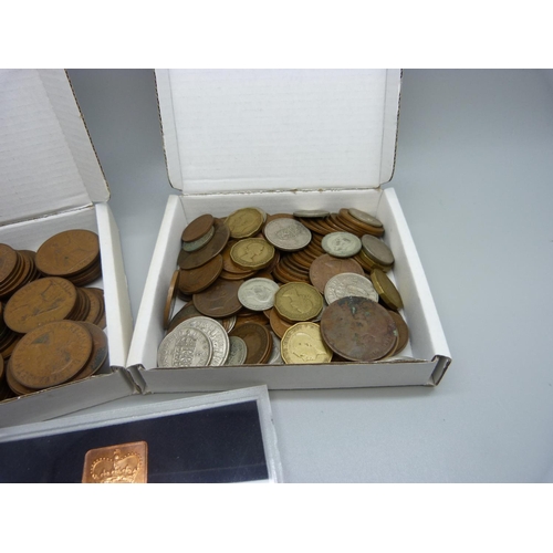 896 - Coins and a 1976 GB coin set