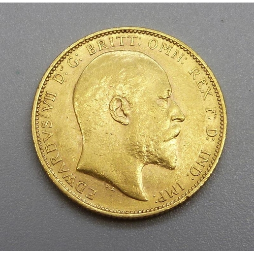 985 - An Edward VII 1902 full sovereign, Melbourne mint