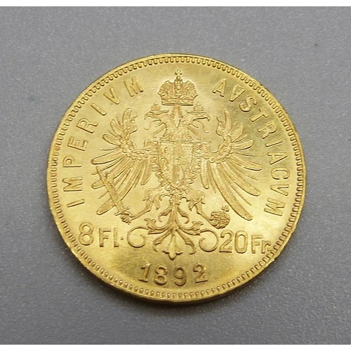 992 - An 1892 20 Francs gold coin