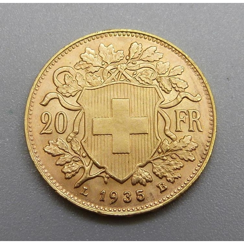 993 - A 1935 20 Francs gold coin