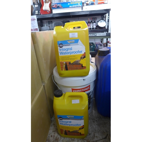 2127 - 2 Tubs of Johnstones Exterior Stormshield Render 3 x 5 ltrs PVA Bond and 2 x 5 ltrs Mortar Waterproo... 