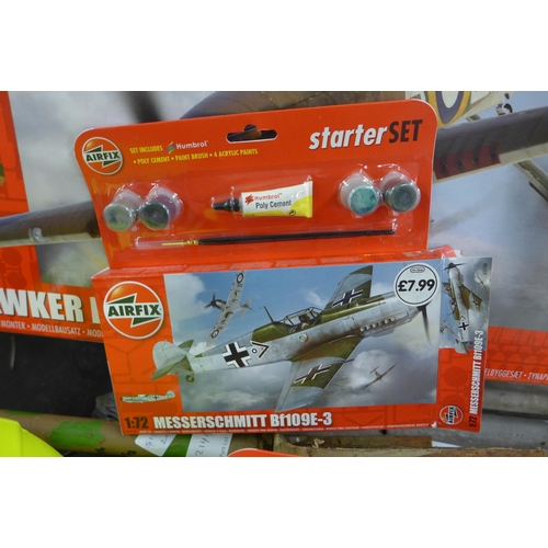 2142 - Airfix Hawker Hurricane Mk I, 1:24 large model aircraft, other Airfix planes/boats and approx. 50 RC... 