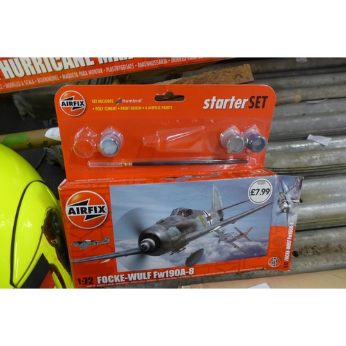 2142 - Airfix Hawker Hurricane Mk I, 1:24 large model aircraft, other Airfix planes/boats and approx. 50 RC... 