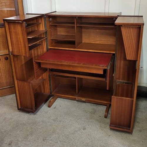 13 - A Newcraft Ltd. teak home office cabinet