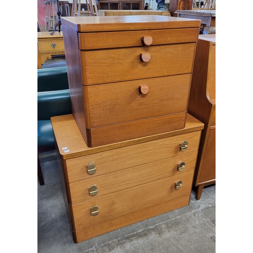 24 - A Stag teak chest of drawers and a bedside chest