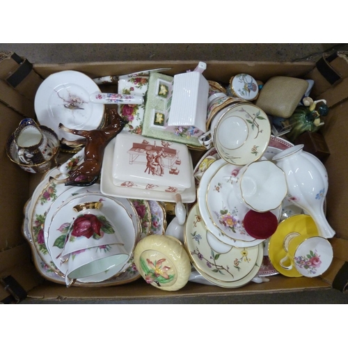 1119 - A collection of assorted china including Royal Crown Derby, Wedgwood, Royal Worcester, Paragon and a... 