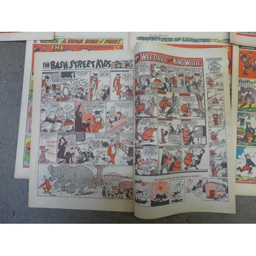 671 - Fourteen 1957 Beano comics