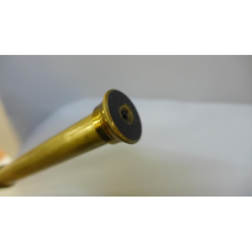 693 - A brass three draw telescope