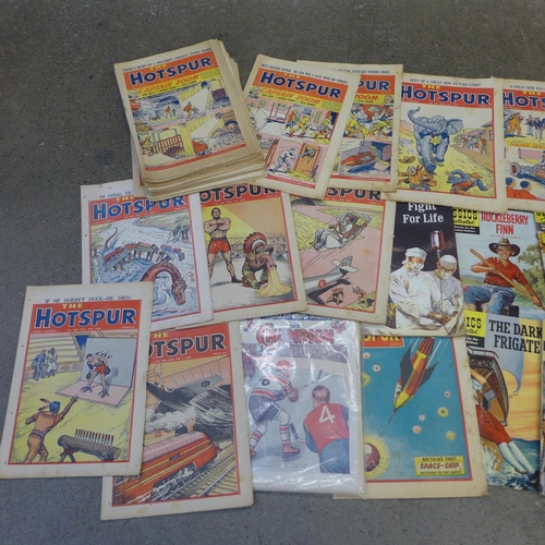 703 - A collection of comics including eleven Classic Illustrated, seven Champion 1950 and forty-two Hotsp... 