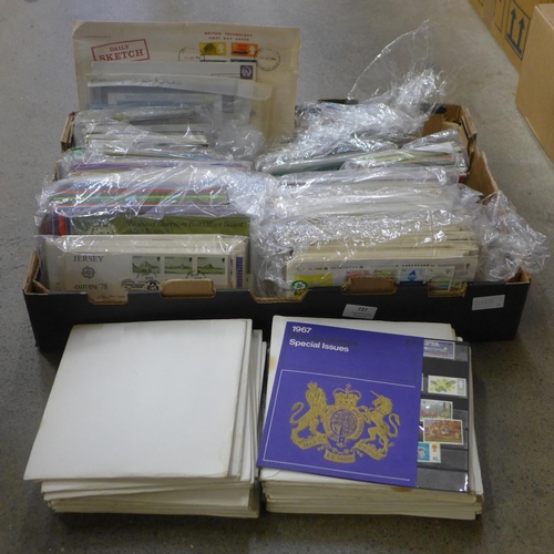 727 - A collection of first day covers and mint stamps, pre-decimal and early 1970s, Jersey and Guernsey, ... 